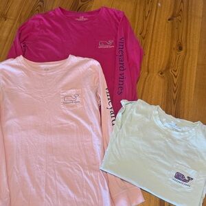 Vineyard Vines Women’s Long Sleeve Tees in Hot Pink, Light Pink & Mint